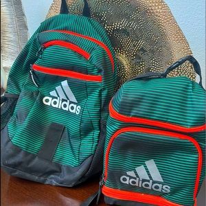 This is a combo of backpack and lunchbag. Both are slightly used but like new.